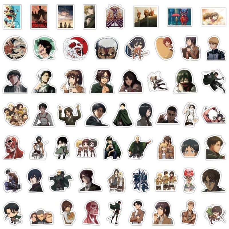 Laptop Original Accessories - 60 Pezzi Adesivi Anime Attack on