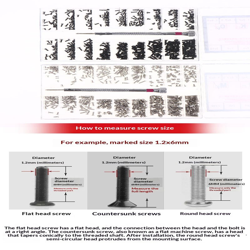 Laptop Accessories Box - Set di viti per orologi, 18