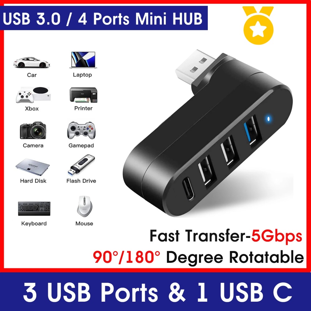 Laptop Accessories Box - Mini Hub USB 3.0 a 4