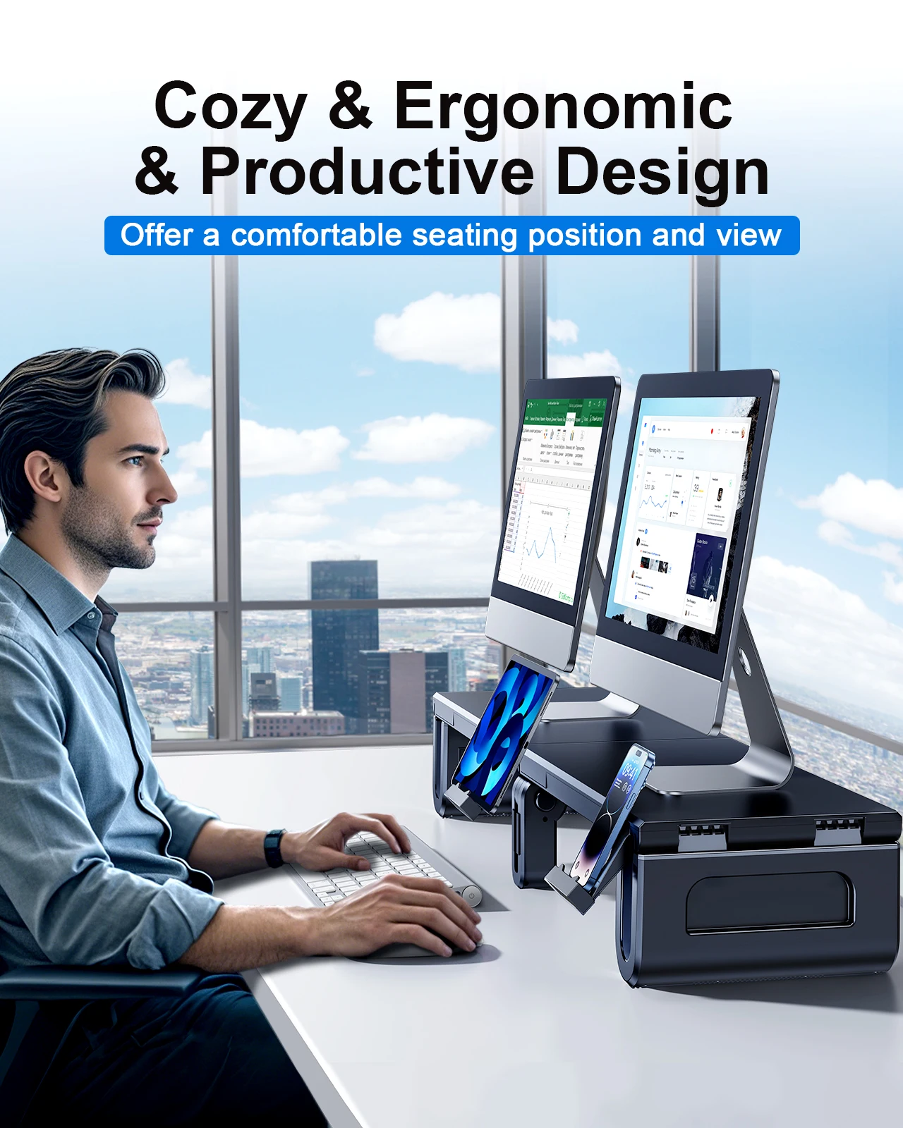 Oatsbasf Supporto per doppio m - Laptop Ergonomic Accessories recensione e prezzo